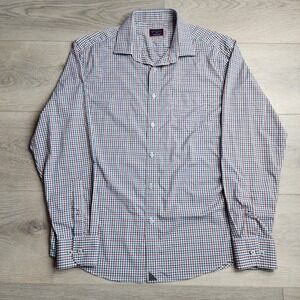 Untuckit Long Sleeve Button Down Plaid Shirt Large